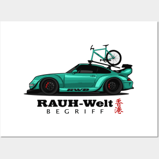 RWB 911 With Bike Roof (Tosca) Posters and Art